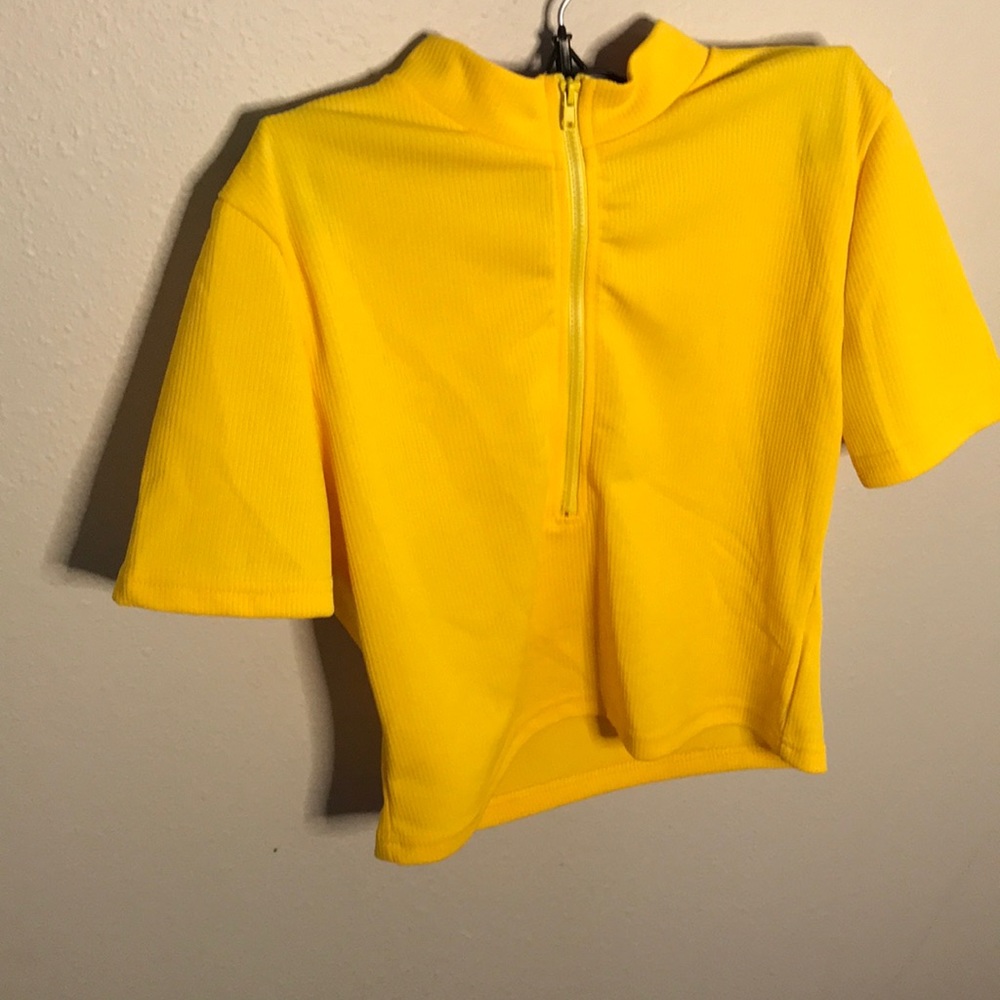 Yellow cropped shein top